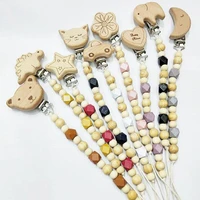pacifier chain wooden pacifier chains safe teething cute bear chain baby teether eco friendly pacifier clips holder chain