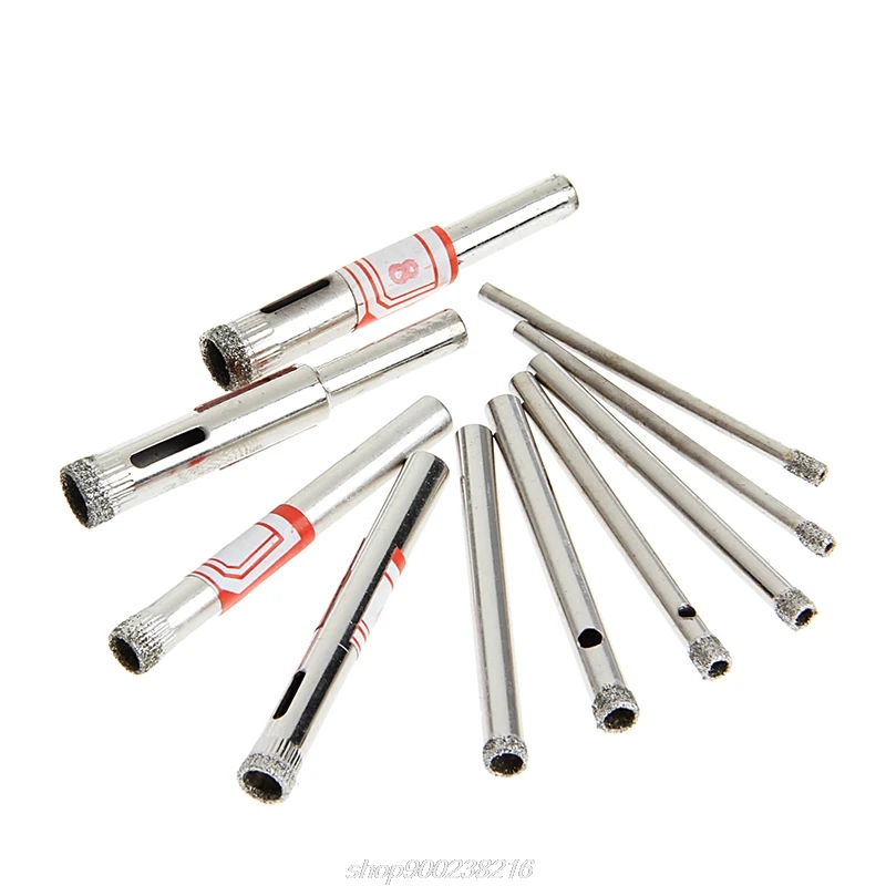 

10Pcs 3-8mm Diamond Coated Core Saw Hole Drill Tool Set For Glass Marble Tiles J02 61 Dropshipping