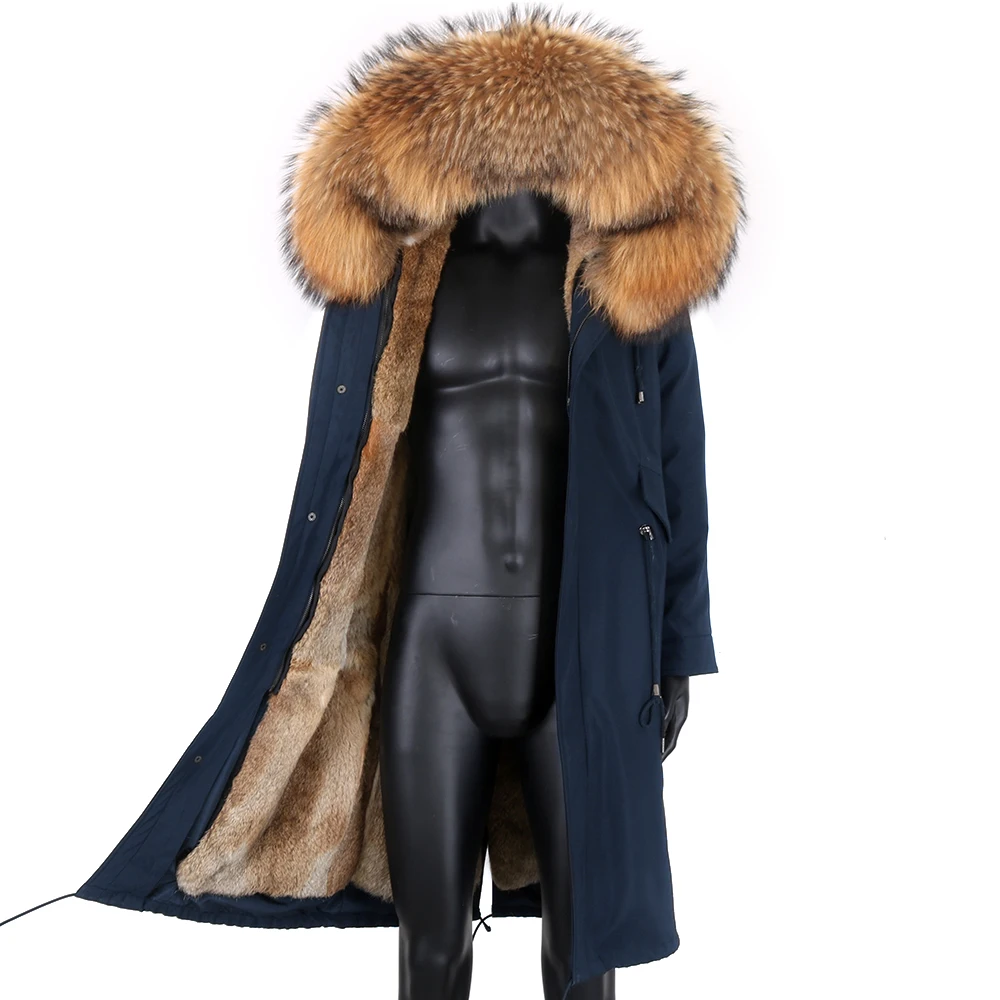 2022 New Waterproof Men Parka Winter Jacket Long Rabbit Fur Coat Man Parkas Natural Fox Fur Collar Hooded Outerwear Streetwear