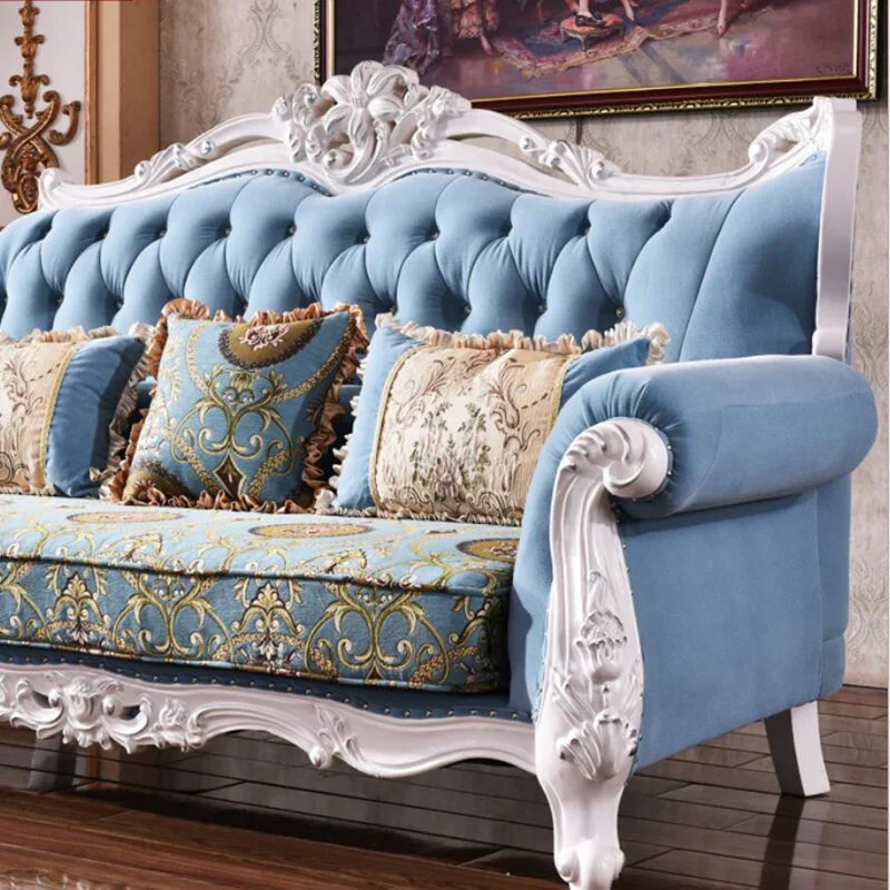 high quality European antique living room sofa furniture genuine leather set xhs0010 | Мебель