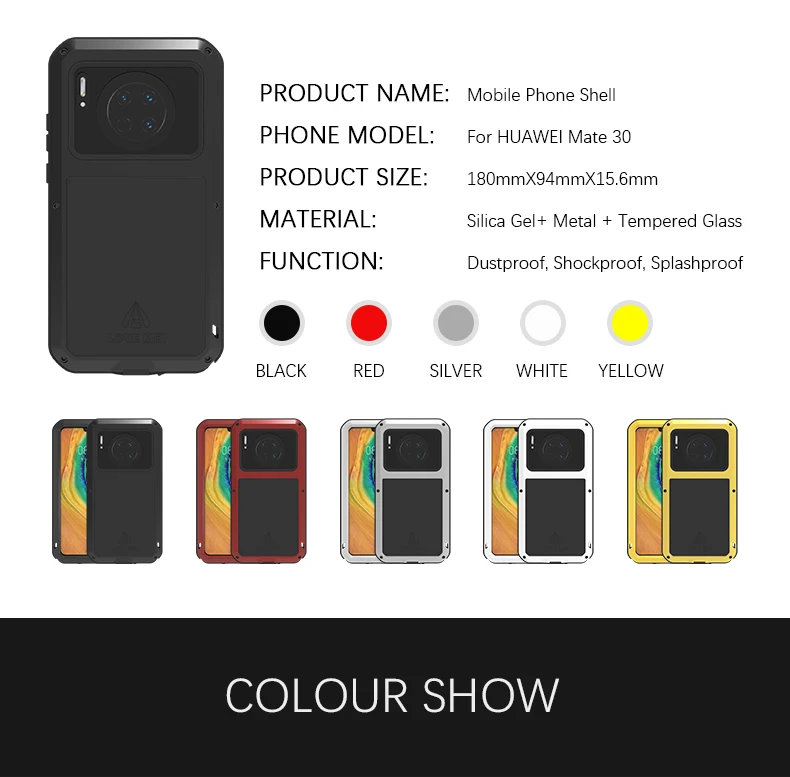 Gorilla glass) для huawei P30 Pro P20 Lite металлический защитный противоударный чехол для huawei mate 30 чехол алюминиевый водонепроницаемый чехол Nova 3E