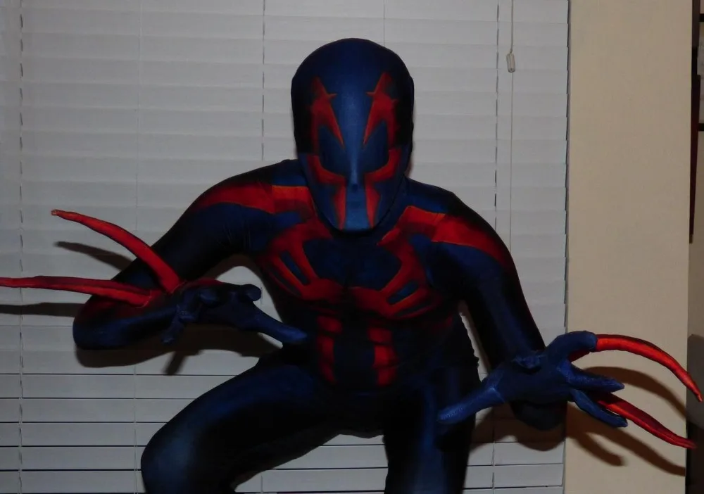 Бесплатная доставка DHL новинка 3D принт Человек паук 2099 костюм на Хэллоуин 2017