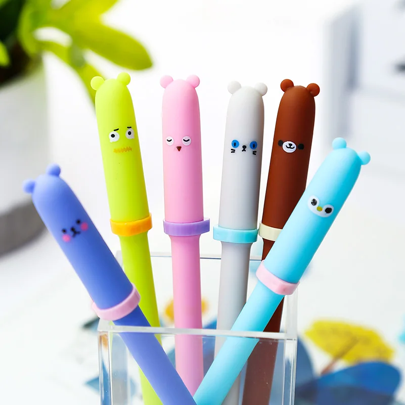 Креативные животные Kawai Милая гелевая ручка канцелярские принадлежности магазин