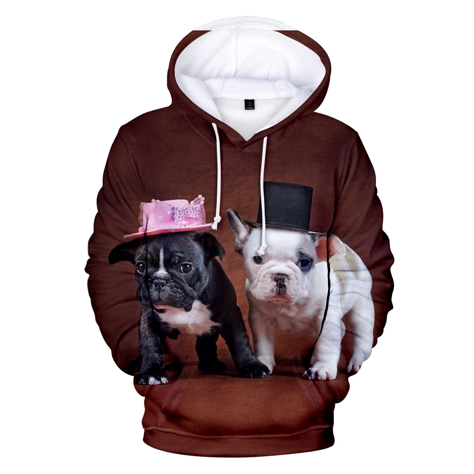 

be well received New 3D french bulldog Funny Printed Male Female Hoodies Cartoon Simple Leisure Streetwear Plus Size Sweatshirts