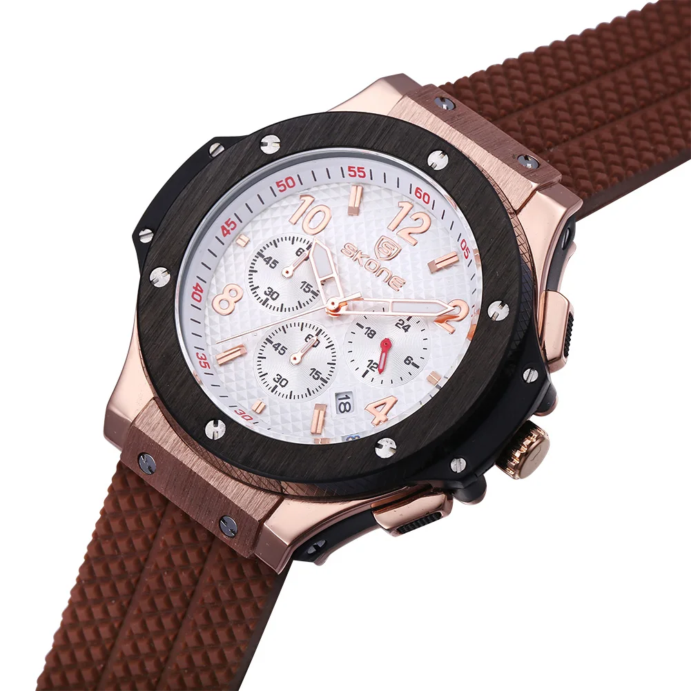 

New Men's Deluxe Sports Fashion Watch Silica Strap Waterproof Quartz Multifunctional Men's Watch Gift for Men relogio masculino