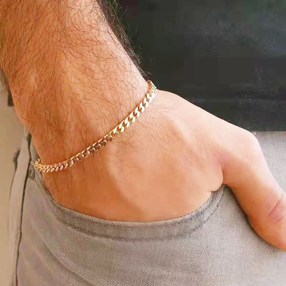 Женский браслет из нержавеющей стали с золотым серебряным и черным покрытием 3/5