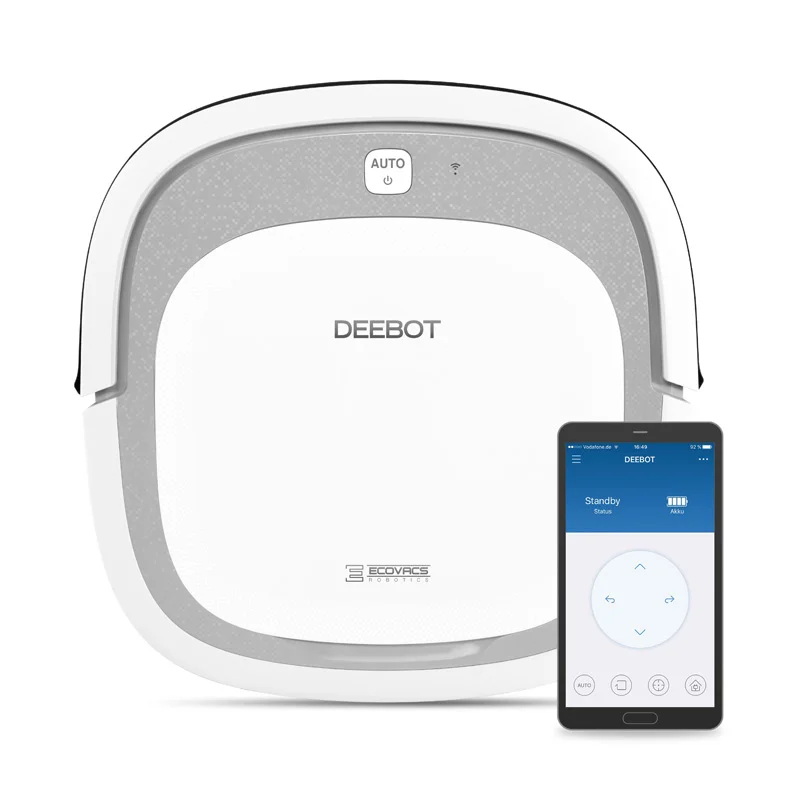Робот пылесос для сухой и влажной уборки ECOVACS DEEBOT Slim 2 серый Тонкий уборка в