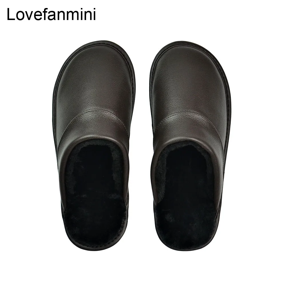 Тапочки из натуральной коровьей кожи для мужчин и женщин Нескользящие домашние