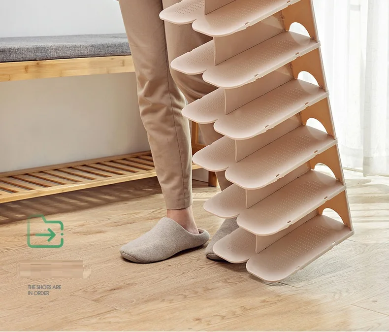 DIY 6 слойный держатель для обуви, пластиковая коробка для обуви, домашняя прозрачная Складная полка для хранения, экономит место, пластиковая стойка для хранения обуви