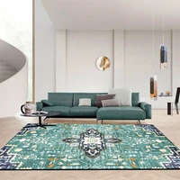 fashion morandi blue green rugs persian folk style flower bedroom living room carpet mat kitchen bathroom floor mat bed blanket