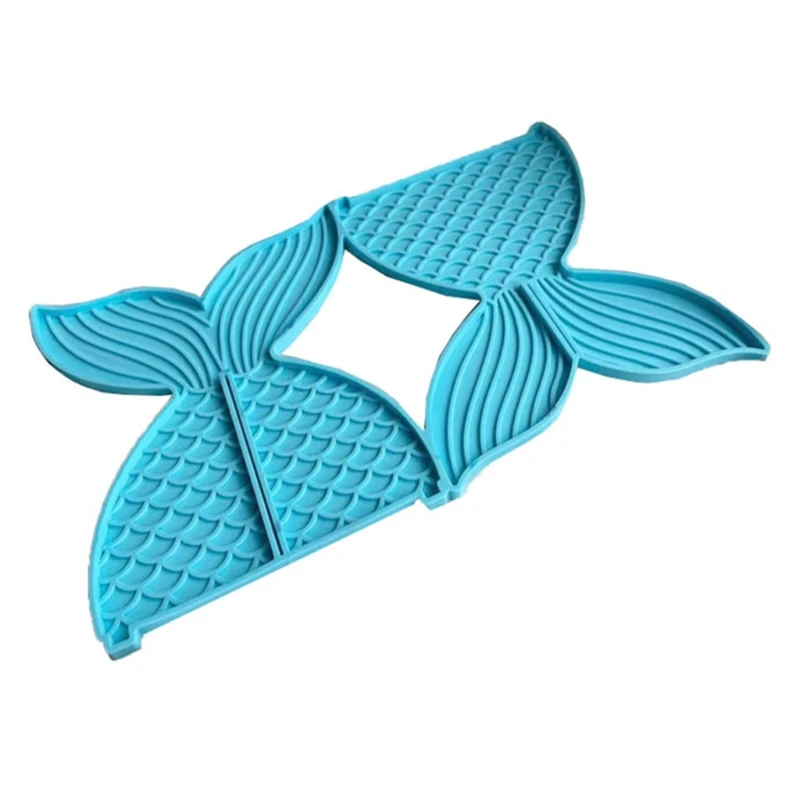 

N0HE 3D Fishtail Rack Bracket Epoxy Resin Mold Fish Scale Flower Coaster Tray Silicone Mould DIY Crafts Ornaments Home Casting