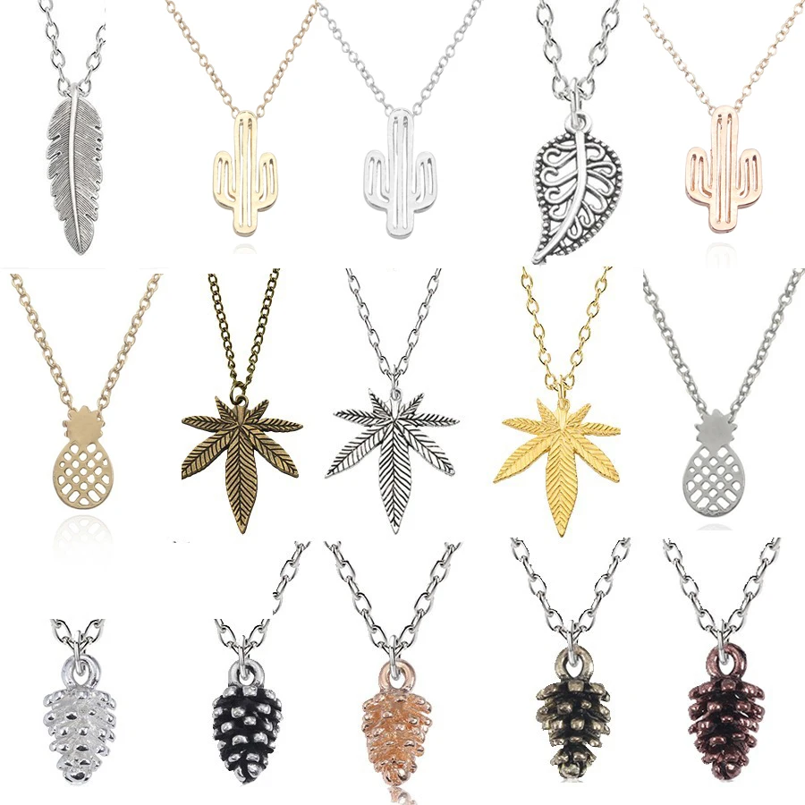 Кактус Цепочки и ожерелья Простой цвета: золотистый серебристый минималистский