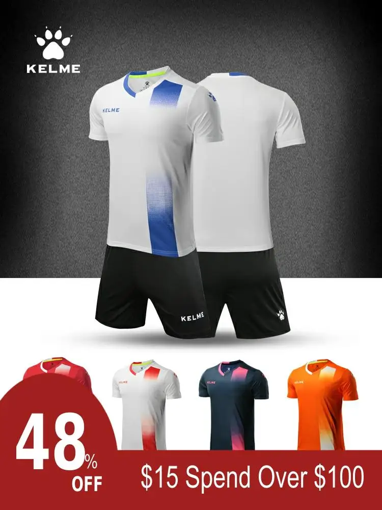 Kelme мужские детские футбольные наборы футбольные майки с принтом с коротким рукавом 3881020
