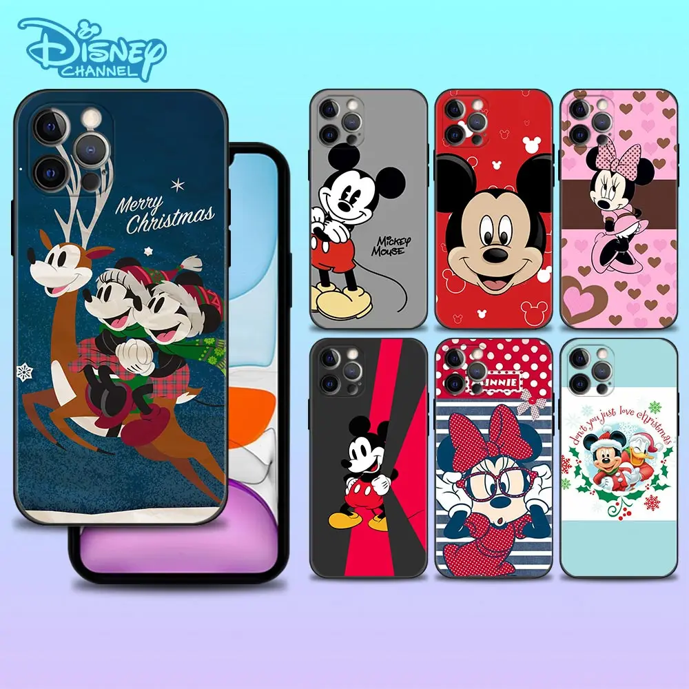

Disney Cartoon Mickey Minnie Mouse Soft Silicone Case For App iPhone 13 12 11 Pro Max 13 12 Mini Back Cover Shell Capa Fundas
