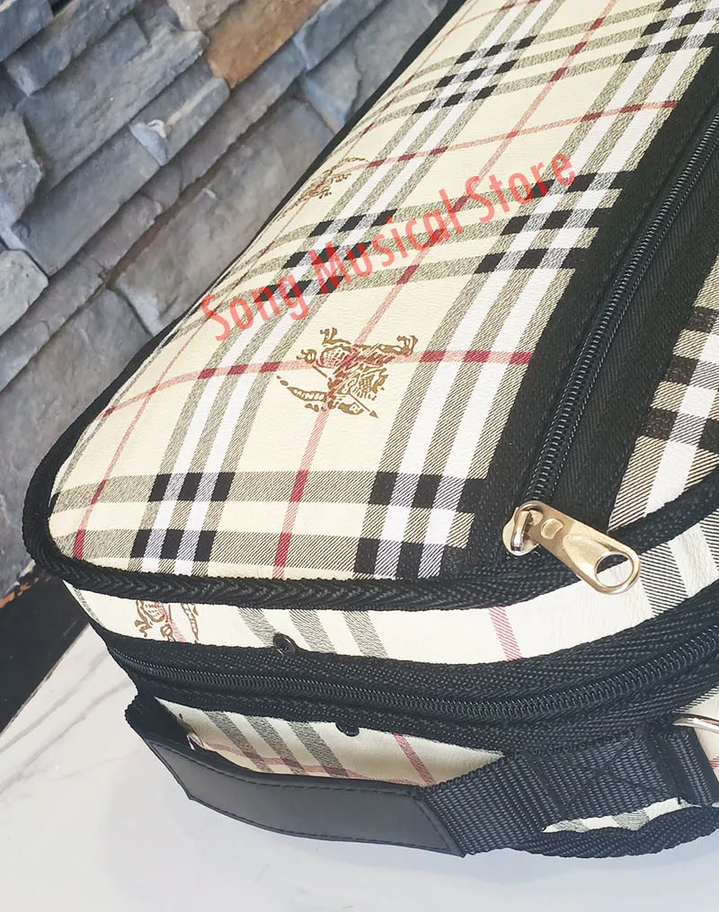 Футляр для скрипки Fastshipping 4/4 3/4 1/2 1/4 в клетку из пеноматериала с дугами и гигрометром, в комплекте аксессуары.