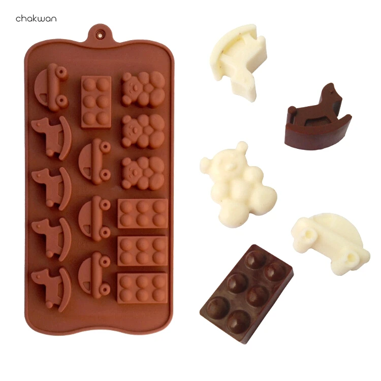 15 даже Мишка встряхивание троянский автомобиль силиконовая для шоколада выпечки