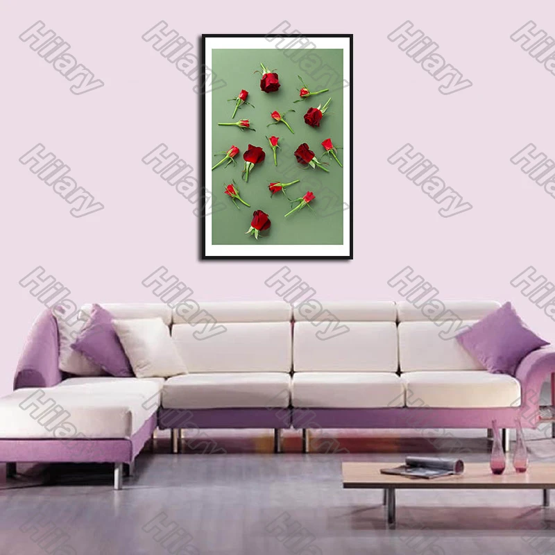 

Poster Rose petals heart-shaped Canvas Painting and Prints Wall Pictures Decoration for Living Room and Bedroom 3Pcs