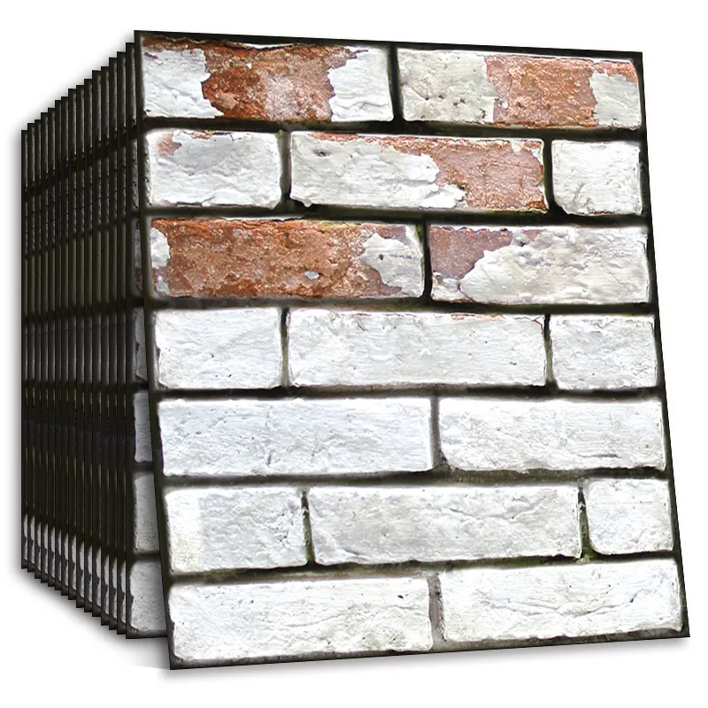 Самоклеящаяся винтажная настенная бумага с 3D стерео эффектом белая рулонная