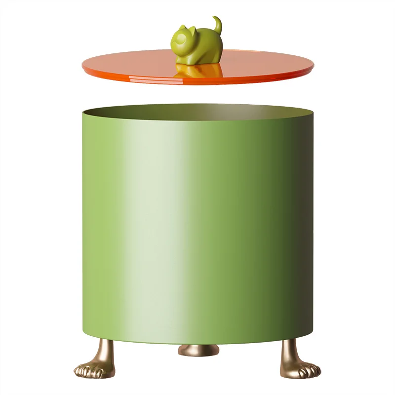 

JINSERTA Metal Storage Box Jewelry Cosmetic Container Case Luxury Living Room Desktop Sundries Decor Box Trash Can with Lid