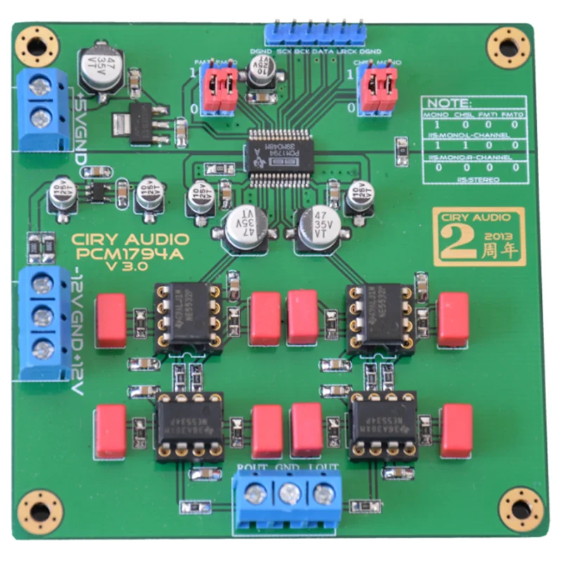 Módulo de Decodificação de Áudio Dac de Alta 5532*2 + 5534*2 Fidelidade 24bit 192khz Pcm1794a Dac