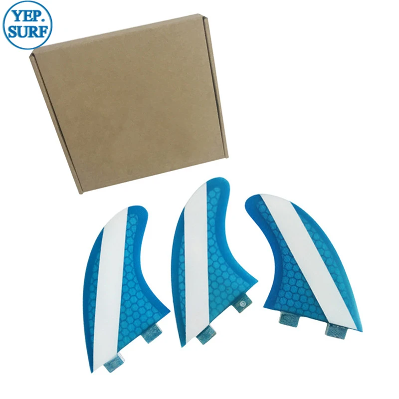 Доска для серфинга UPsurf FCS fin G5 синяя с белым плавником сот высококачественный