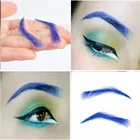 FXVIC синий макияжsmokey глаза синие брови накладные кружевные человеческие волосы для наращивания бровей