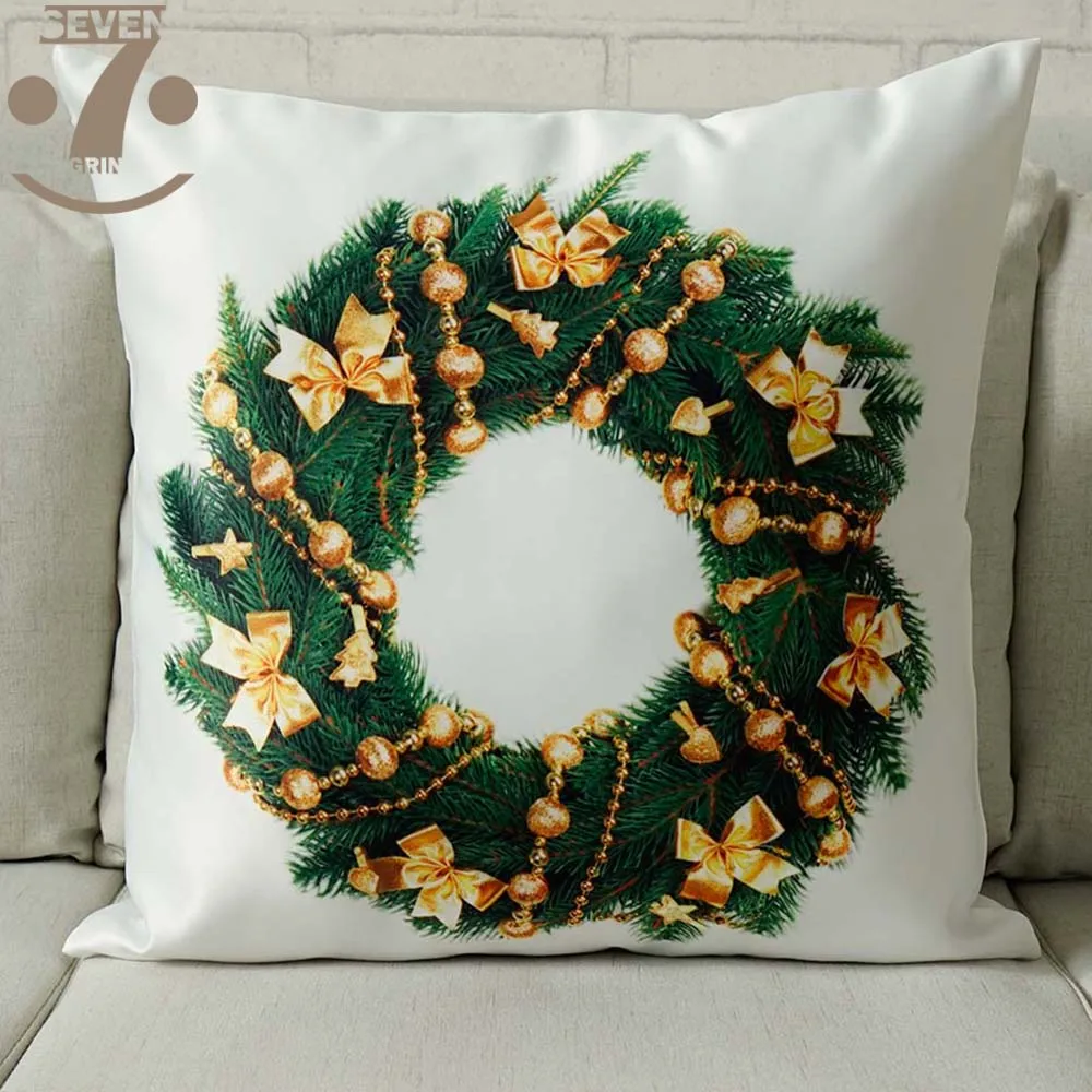 Гладкий сатиновый Рождественский декоративный 45x45 см квадратный чехол для