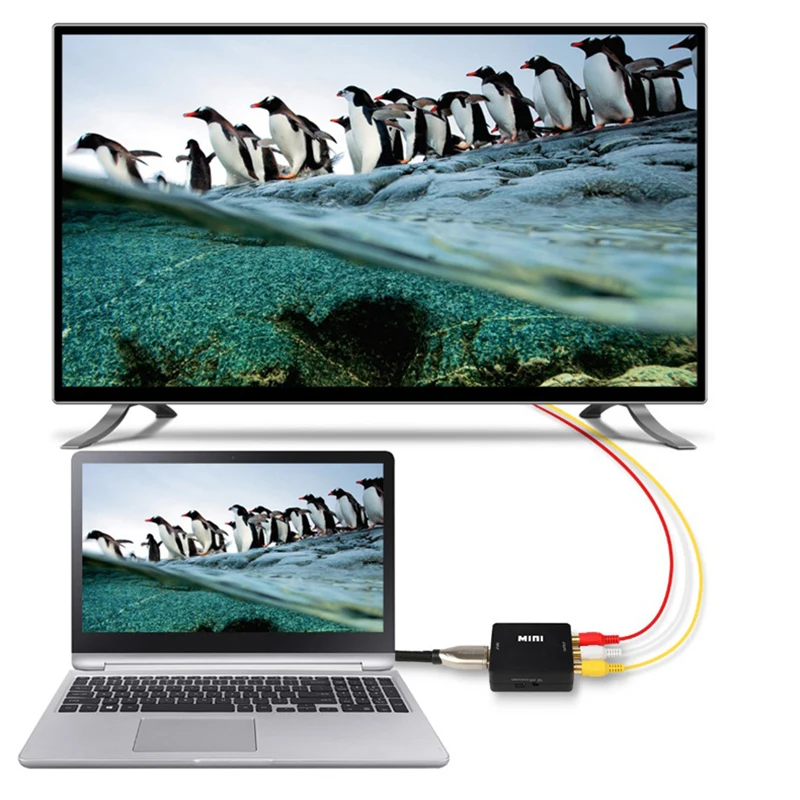 Larryjoe HDMI-совместимый с AV/RCA CVBS адаптер 1080P видео преобразователь 2AV коробка