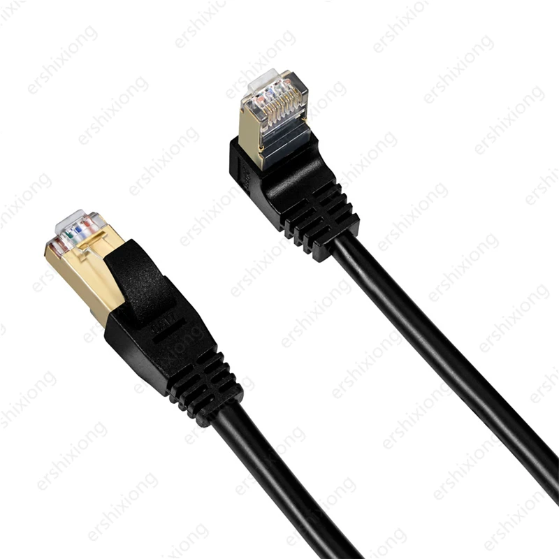 Ethernet соединительный кабель CAT7 прямоугольный вниз RJ45 высокоскоростной сетевой Cor