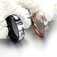 one piece fashion romantic stainless steel zircon couple rings vintage womens ring mens rings 2021 trend new women jewelry
