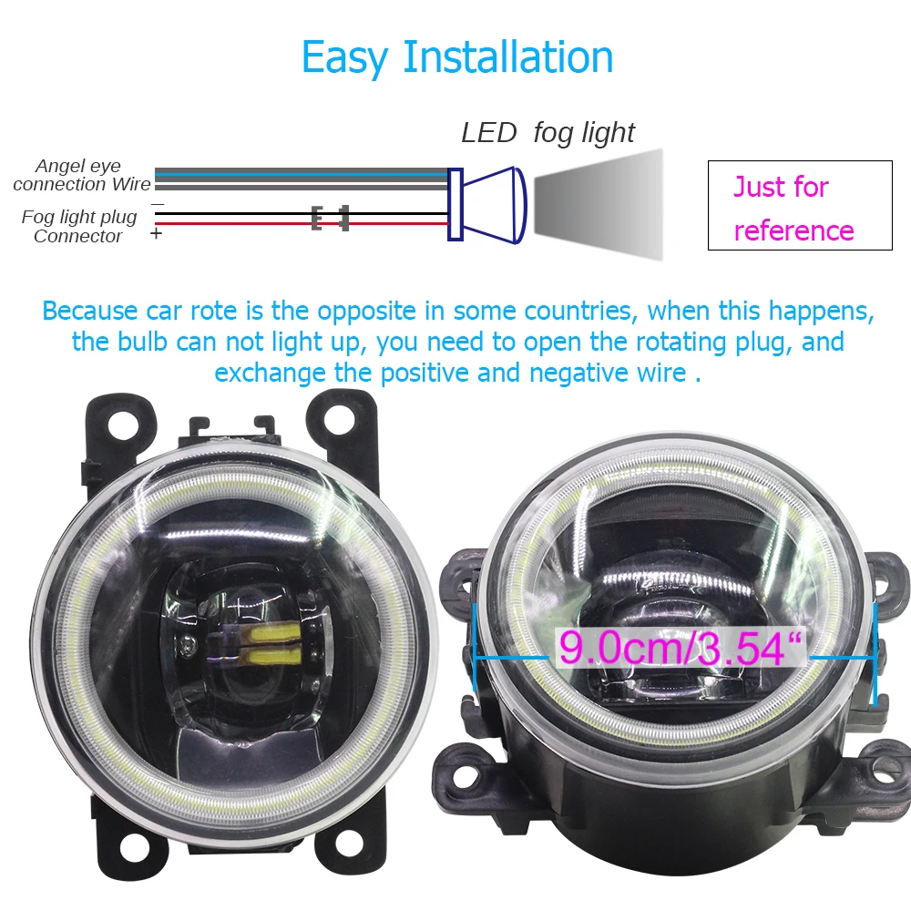 Buildreamen2 Car H11 LED Lamp 4000LM Fog Light Kit Lens Angel Eye DRL 12V For Renault Lodgy 2012 2013 2014 2015 2016 2017 2018 | Автомобили