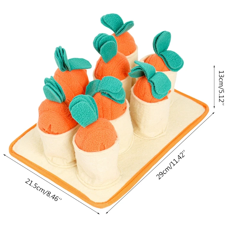 

Plush Carrot Dog Toys Snuffle Mat Dog Puzzle Foraging Hide Seek Slow Feeder Toys T21C