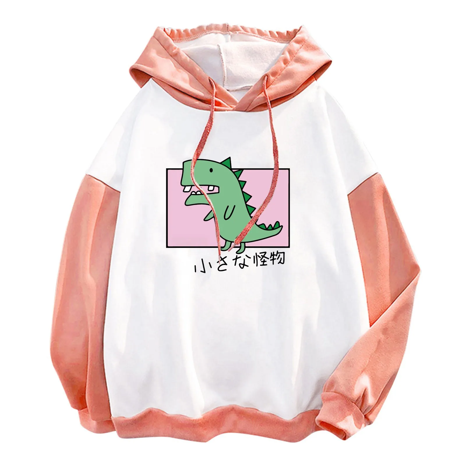 58# Cartoon Print Hoodies Women Hooded Long Sleeve Autumn Winter Sweatshirts Harajuku Kawaii Tops Oversize Pullover Streetwear