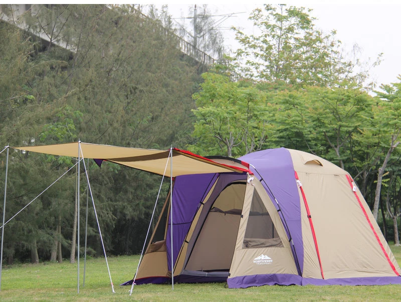 Открытый большое пространство водонепроницаемая палатка для семьи двухслойный