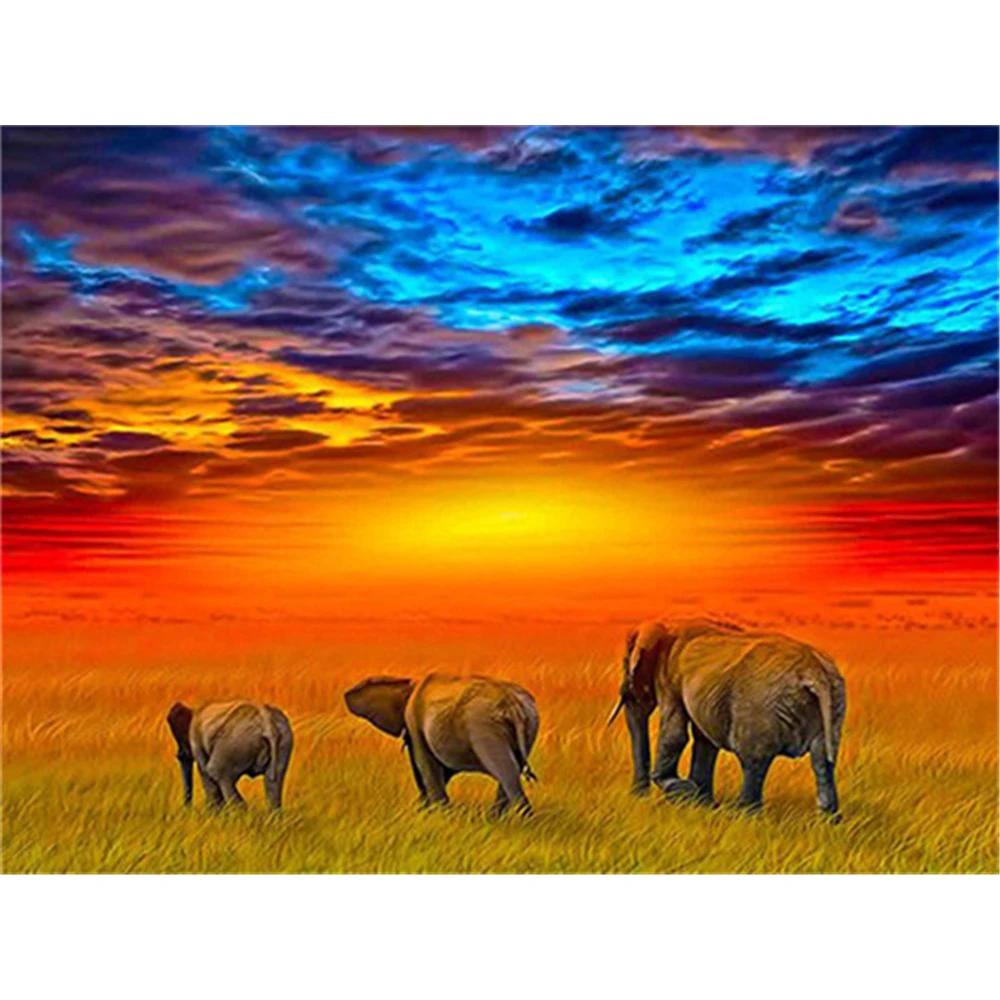 

Landscape Elephant Animal DIY 3D Full Diamond Embroidery Diamond Mosaic Diamond Painting Christmas Gift Home Decor Hobbies