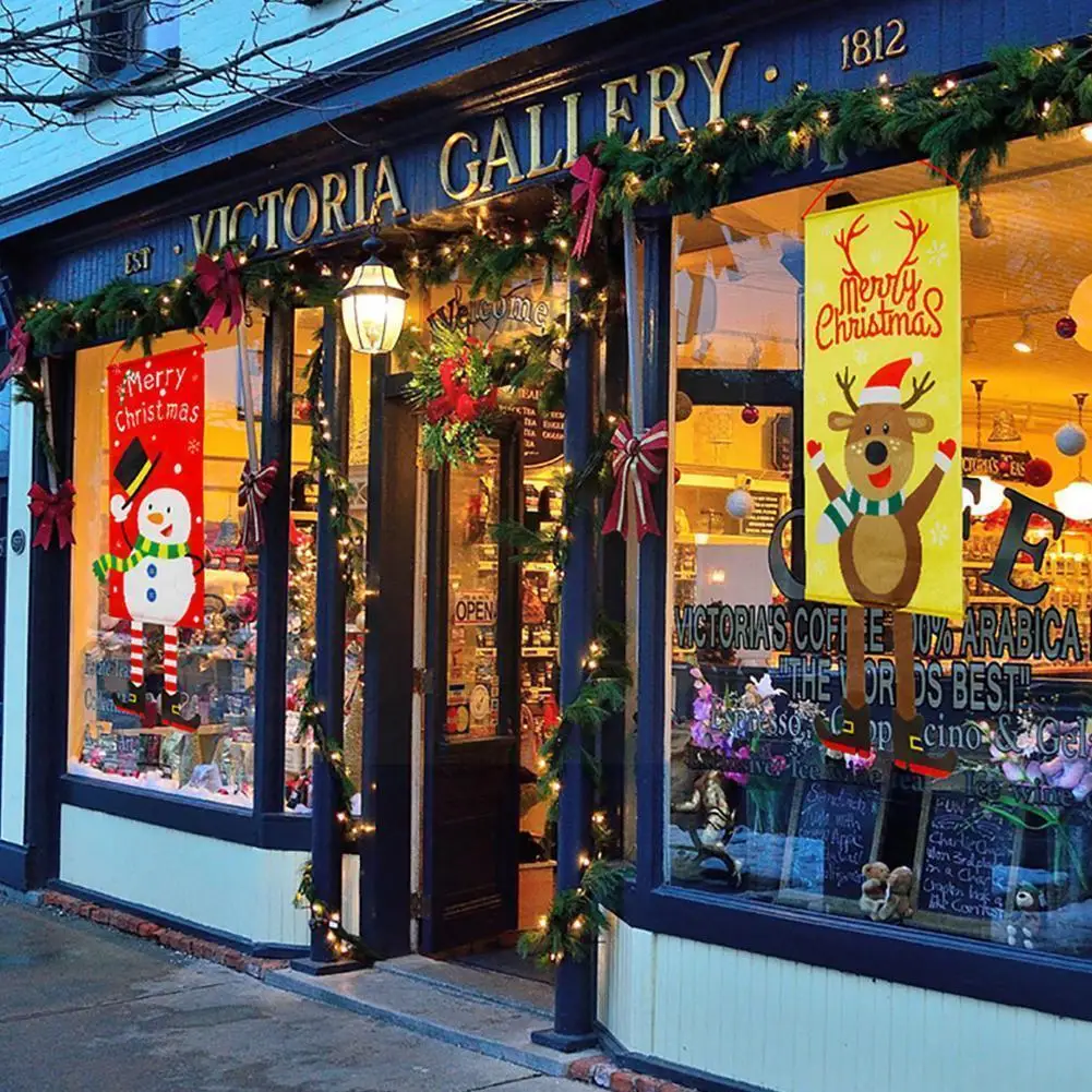 

Рождественское украшение для двери, Рождественское украшение для крыльца, фотообои для дома, рождественские подарки с новым годом 2 R7V2