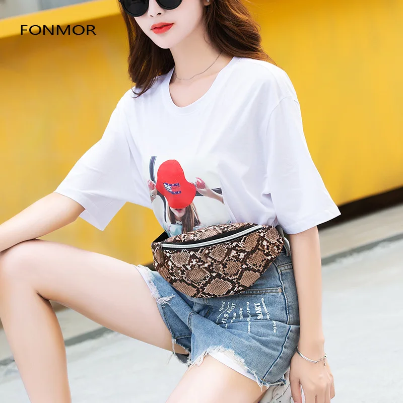 Поясная Сумка для женщин со змеиным принтом забавная нагрудная сумочка из