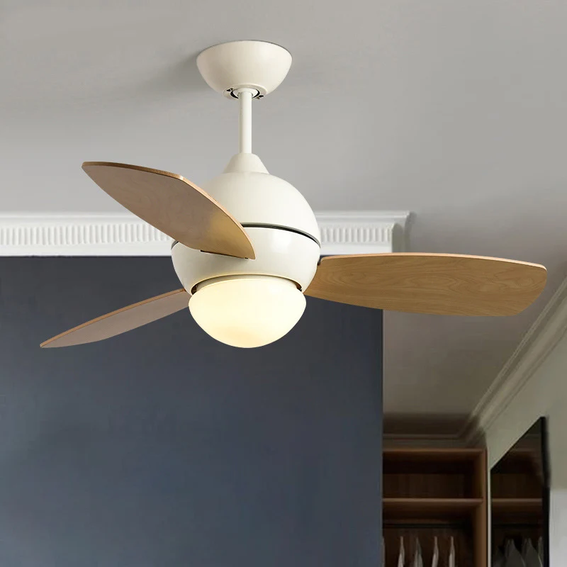 

Потолочный вентилятор с регулировкой яркости, современная простая потолочная лампа из массива дерева для ресторана, гостиной, Ретро америк...