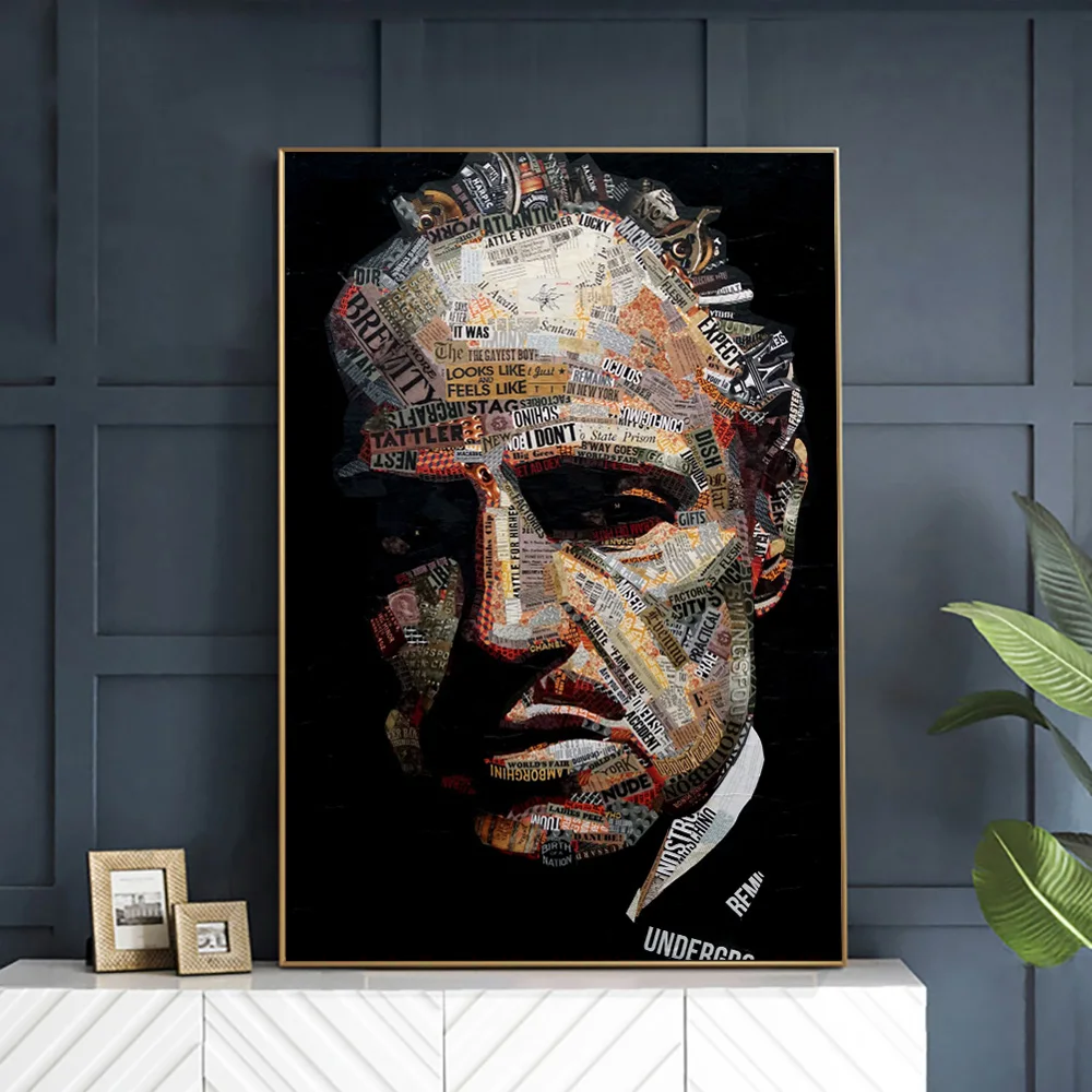 

Godfather Newspaper Collage Movie Poster Painting Art On Canvas Print And Poster Wall Picture For Home Cuadros Room Deocration
