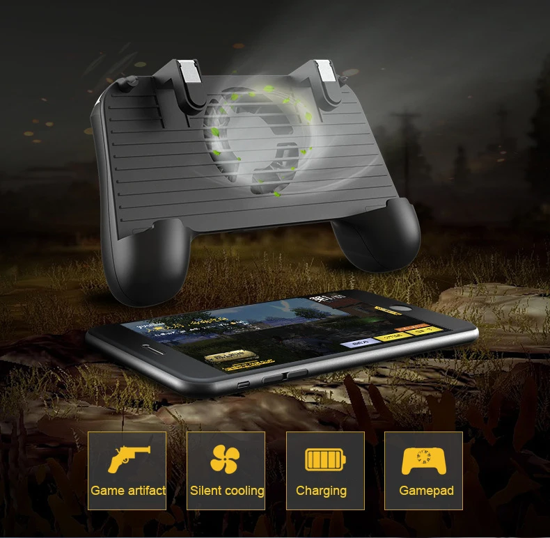 PUBG мобильный игровой контроллер геймпад джойстик для телефона триггер Aim Кнопка L1R1 шутер для IPhone Android игровой коврик с вентилятором