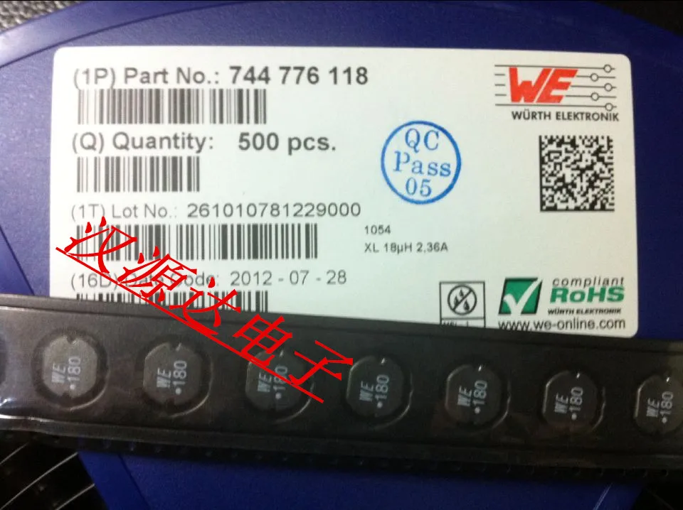 

744 776 118 SMD силовой индуктор обмотки WE180 1054 18UH 2.43A 10X9X5.4MM