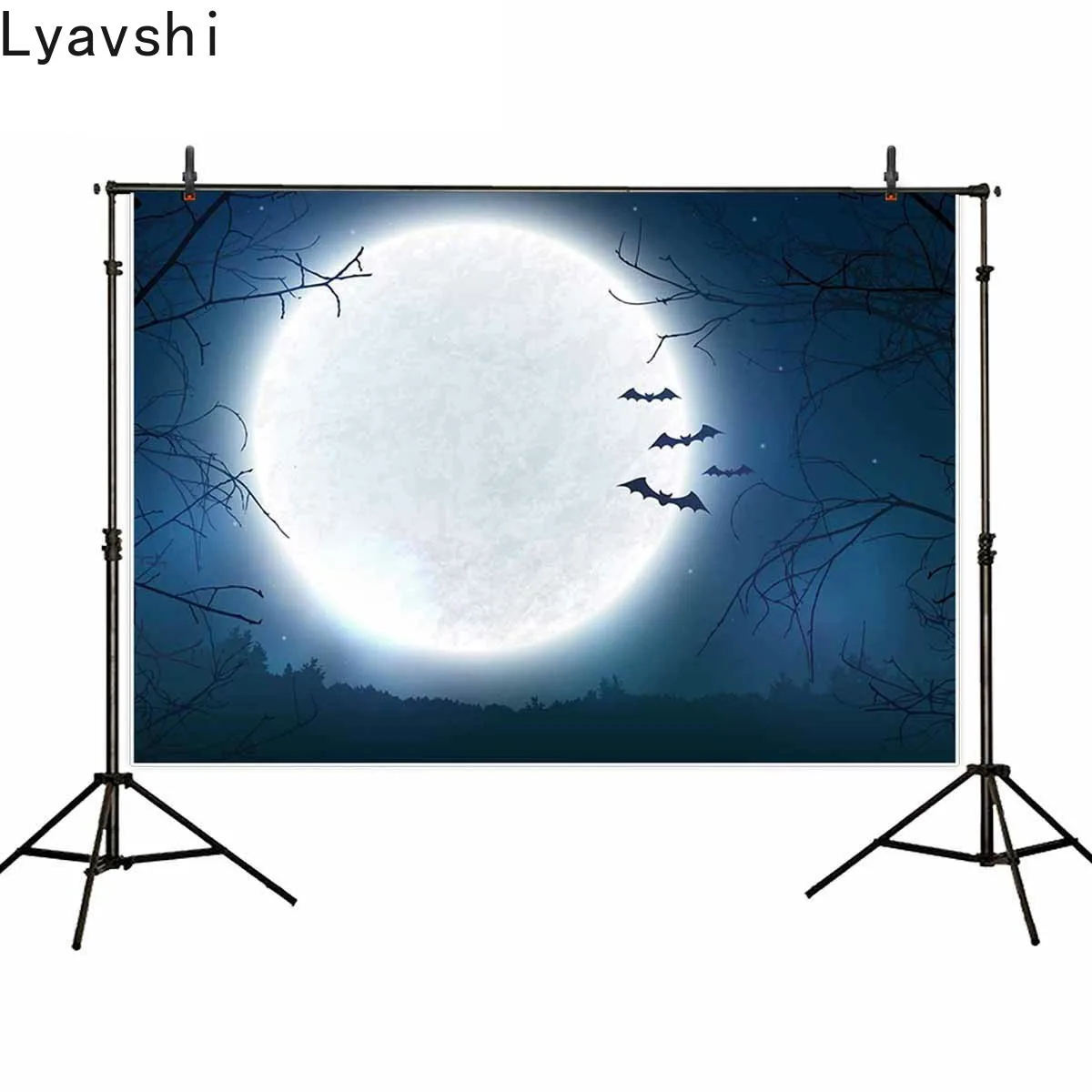 Lyavshi фоны для фотостудии жуткая ночь полная луна страшные деревья летучие мыши