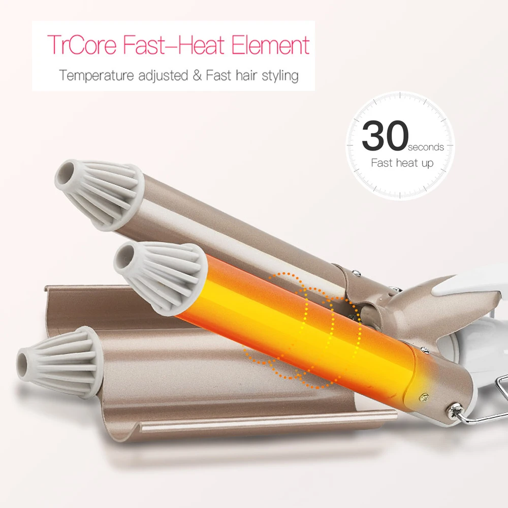 Щипцы для завивки волос керамические профессиональные 3 бочки 25 мм стайлер