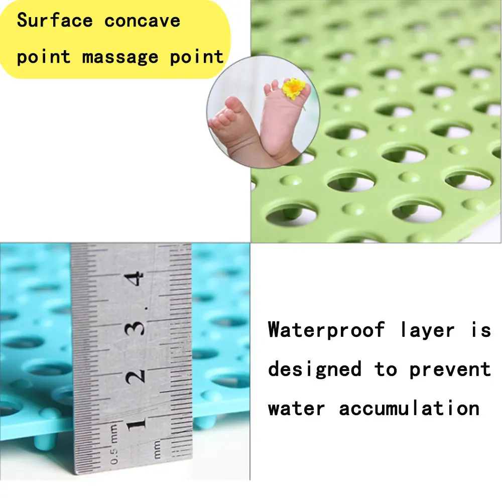 Зеленые коврики для ванной комнаты с отверстиями гидрофобные и Нескользящие