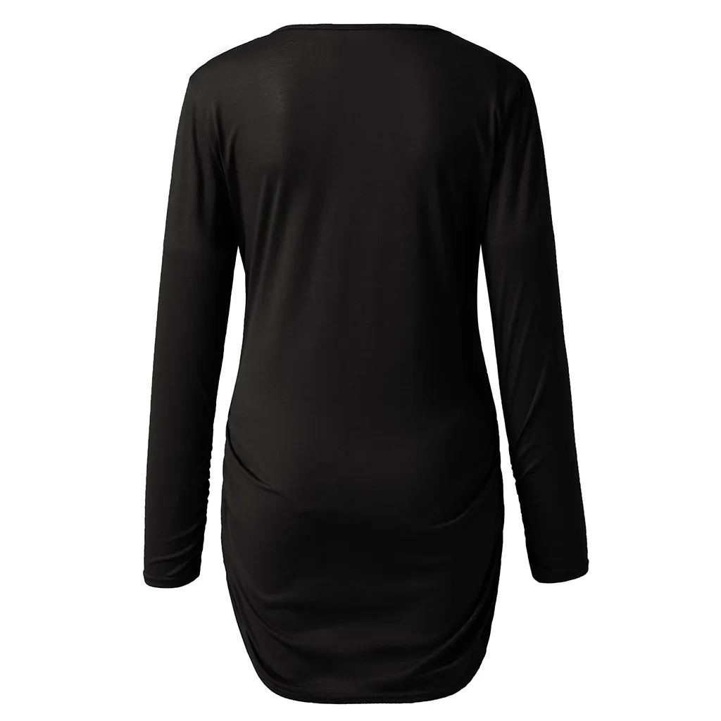 

Winter Maternity Womens Print Christmas Side Ruched Long Sleeve Santa Moose T-shirt Tops Nursing Breastfeeding Pregnancy Clothes