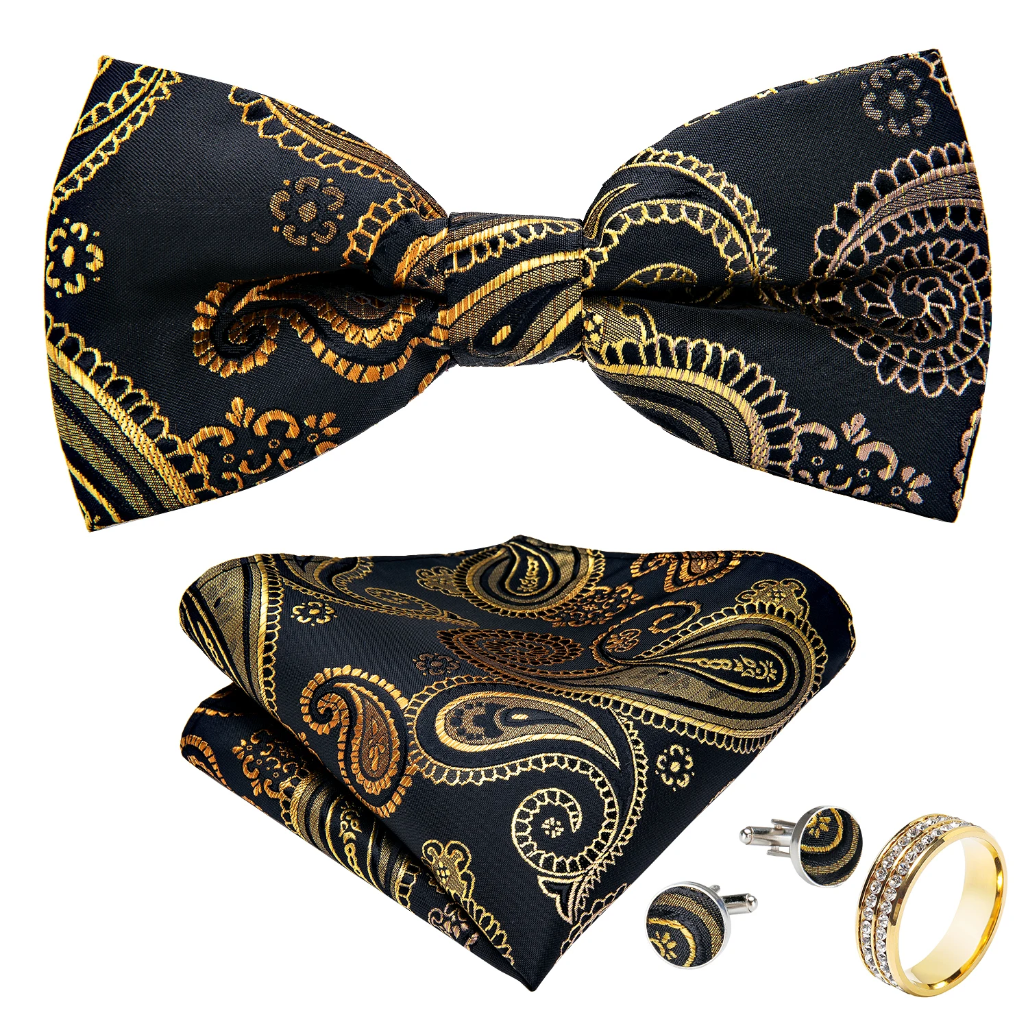 Цветочный Пейсли 100% шелк жаккард тканый мужской галстук бабочка формальный