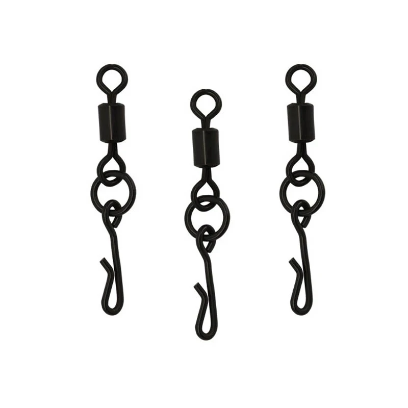 

Wifreo 100PCS Matt Black Kwik Change Flexi Ring Swivels UK Size 8 Chod Fit Carp Weight Safety Clips Carp Fishing Rig Tackle