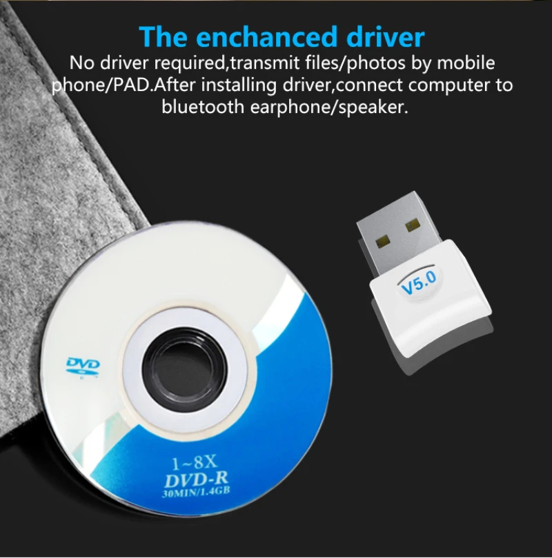 USB Bluetooth-адаптер совместимый с ПК 5 0 для компьютерного динамика Беспроводной Wi-Fi