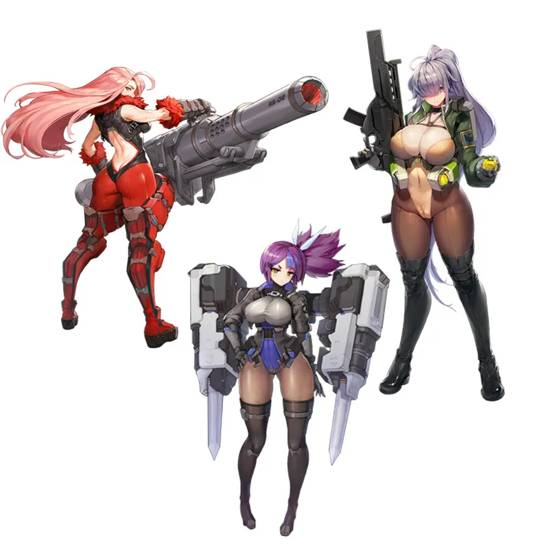 

Anime Decal Beautiful Sexy Weapon and Girls PVC Vinyl Car Sticker Car Styling Auto Accessories