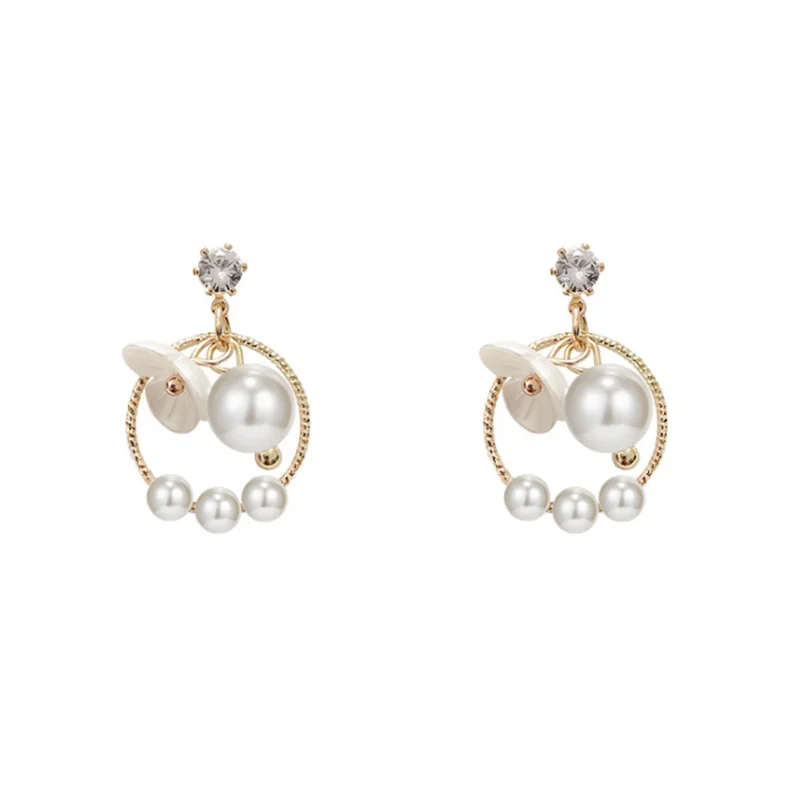 

New Fashion Flower Artificial Pearl White Flower Women Holiday Gift Party Jewelry Wholesale